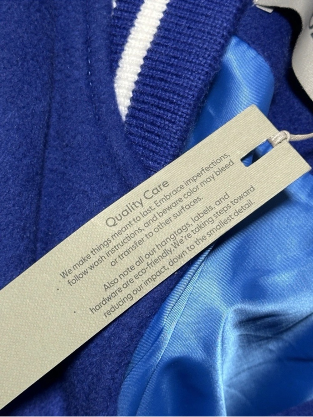 Hudson Varsity Jacket Men’s Sz M Medium Royal Blue Pockets Wool HM-110F4 - Picture 3 of 5